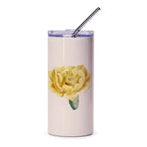 Prickly Pear Cactus Flower Tumbler, Floral Tumbler, Botanical Tumbler, Yellow Flower Tumbler, Flower Gift, Gift for Her, Trendy Tumbler - Tawshia